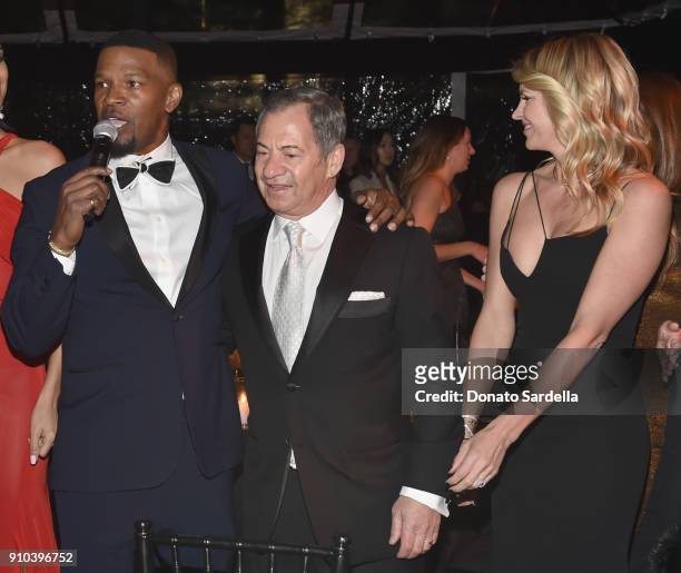 Jamie Foxx, Alec Gores and Kelly Noonan Gores attend Learning Lab Ventures Gala in Partnership with NET-A-PORTER on January 25, 2018 in Beverly...