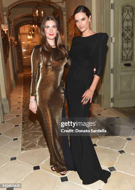 Rochelle Gores Fredston and Alessandra Ambrosio attend Learning Lab Ventures Gala in Partnership with NET-A-PORTER on January 25, 2018 in Beverly...