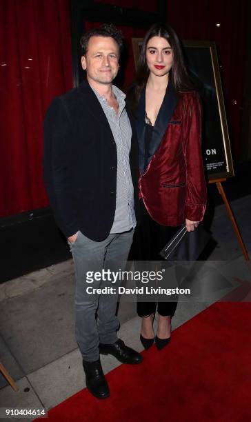Director David Moscow and actress Dominik Garcia-Lorido attend the premiere of Parade Deck Films' "Desolation" at Ahrya Fine Arts Theater on January...
