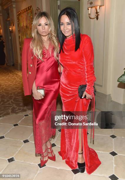 Erica Pelosini and NJ Goldston attend Learning Lab Ventures Gala in Partnership with NET-A-PORTER on January 25, 2018 in Beverly Hills, California.