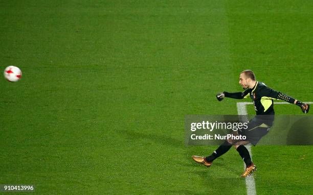 Pau Lopez during the Copa del Rey match between FC Barcelona and RCD Espanyol played in Barcelona, on January 25, 2018.