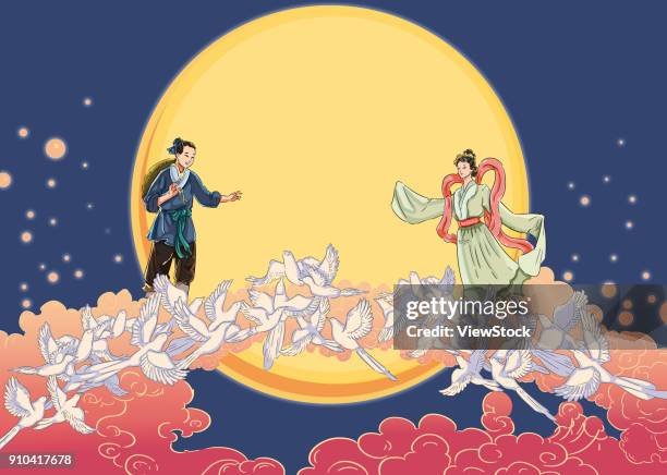 chinese valentines day - moon goddess stock pictures, royalty-free photos & images