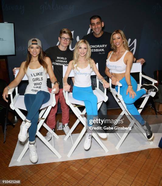 Adult film actress Shawna Mills, director/producer Bree Mills, adult film actress Piper Perri, director Stills by Alan and adult film actress Alexis...