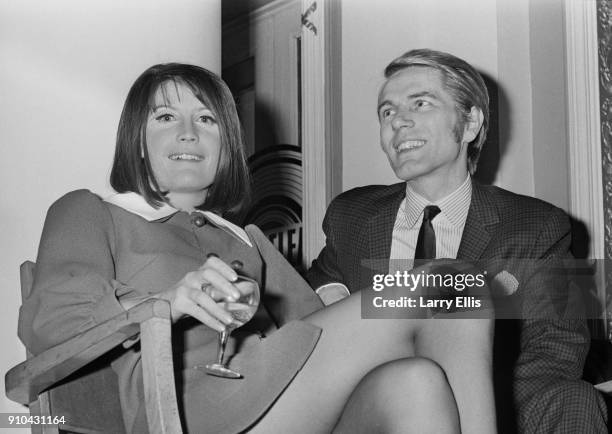 British singers Sandie Shaw and Adam Faith , UK, 4th January 1968.