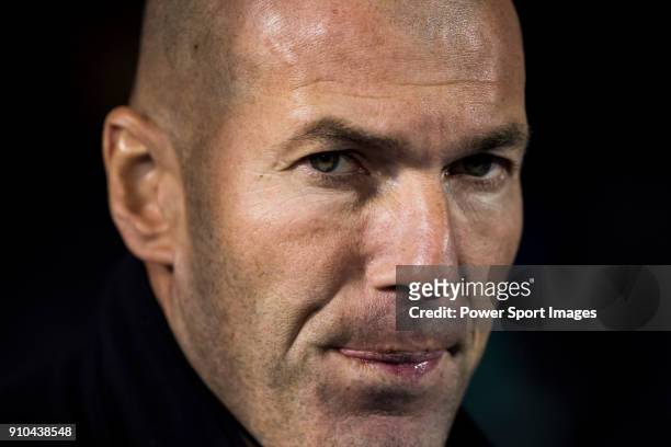 Manager Zinedine Zidane of Real Madrid prior to the Copa del Rey 2017-18 match between CD Leganes and Real Madrid at Estadio Municipal Butarque on 18...