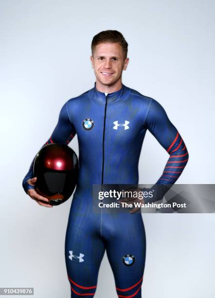 Skeleton participant John Daly poses for a portrait during the Team USA Media Summit for the 2018 PyeongChang Winter Olympic athletes in Park City...