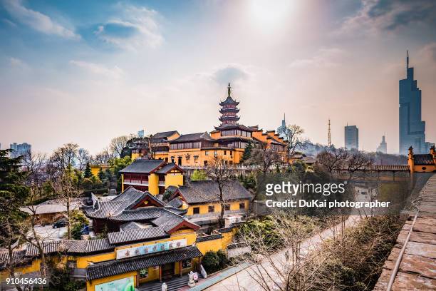 nanjing jiming temple - nanjing stock pictures, royalty-free photos & images