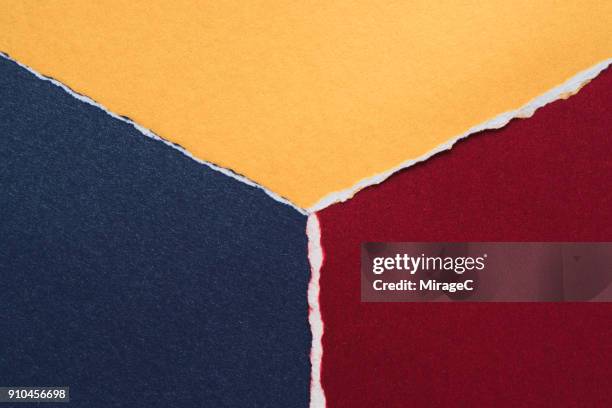 colorful torn paper abstract pattern - torn paper set stockfoto's en -beelden