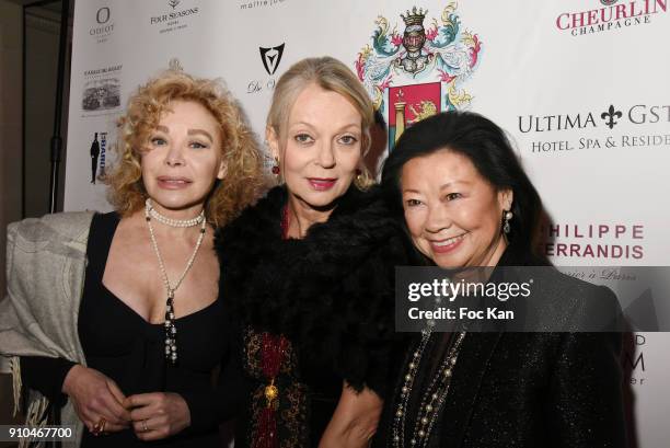 Grace de capitani, Helene de Yougoslavie and Jeanne D'Hauteserre attend the 41st "The Best" Award Ceremony in Paris - Paris Fashion Week - Haute...