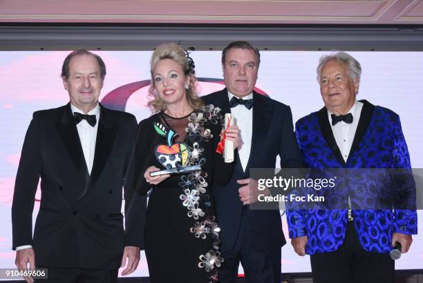 Jean Marie Rouart, Princesse Camilla de Bourbon des Deux Siciles, Prince Bourbon des Deux Siciles and Massimo Gargia attend the 41st "The Best" Award...