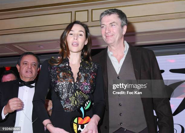 Edouard Nahum, Best awarded 2018 actress Vanessa Demouy and Philippe Caroit attend the 41st "The Best" Award Ceremony in Paris - Paris Fashion Week -...