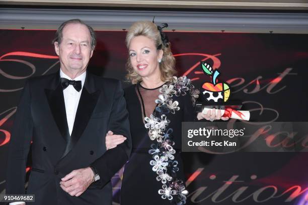 Jean Marie Rouart and Best 2018 awarded Princesse Camilla de Bourbon des Deux Siciles attend the 41st "The Best" Award Ceremony in Paris - Paris...