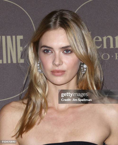 Model Megan Williams attends the 2018 Warner Music Group Pre- Grammy Celebration at The Grill & The Pool Restaurants on January 25, 2018 in New York...