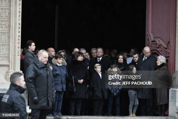 Son-in-law of late French chef Paul Bocuse Philippe Bernachon , French chef Paul Bocuse's widow Raymonde and relatives gather as they leave the...