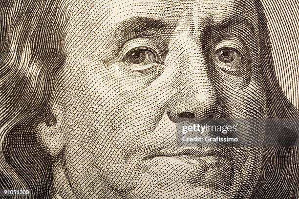 detail of 100 dollar bill - american one hundred dollar bill stock illustrations