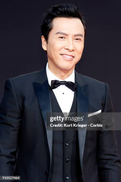 Donnie Yen photographed at his 'Hand And Footprint Ceremony' at the TCL Chinese Theatre on November 30, 2016 in Hollywood, California. EDITORS NOTE:...