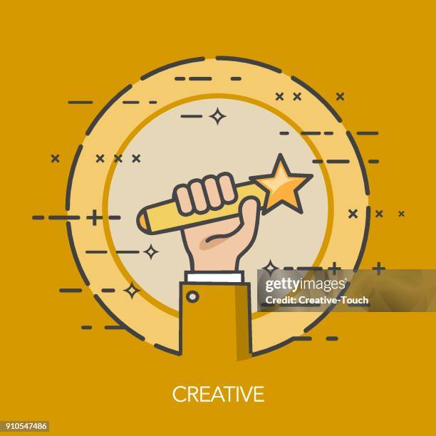 thin hands concept - creative - knowledge management stock illustrations