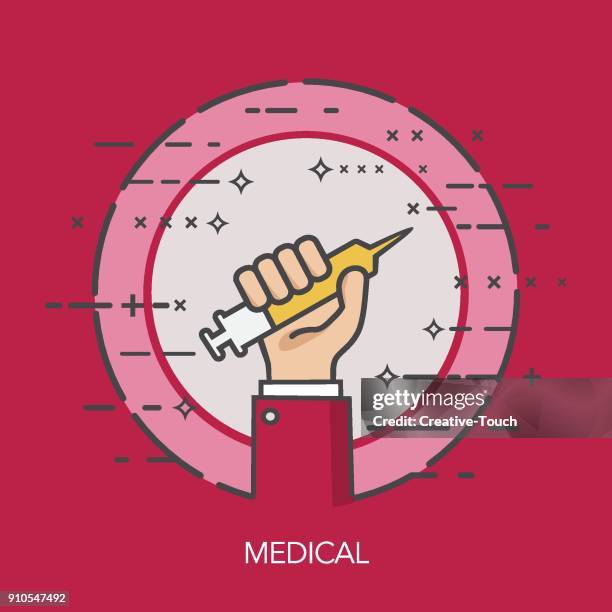 thin hands concept - medical - drug development process stock illustrations