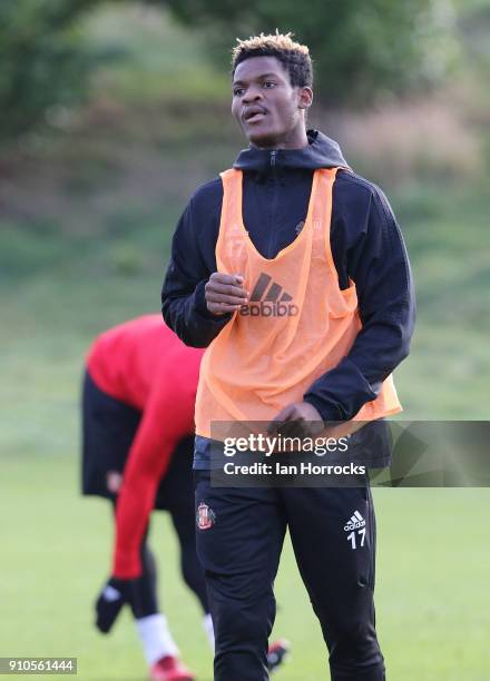 Didier N'Dong during a Sunderland AFC training session at The Academy of Light on January 26, 2018 in Sunderland, England.