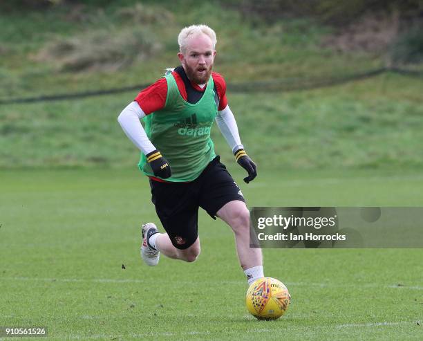 Jonny Williams during a Sunderland AFC training session at The Academy of Light on January 26, 2018 in Sunderland, England.