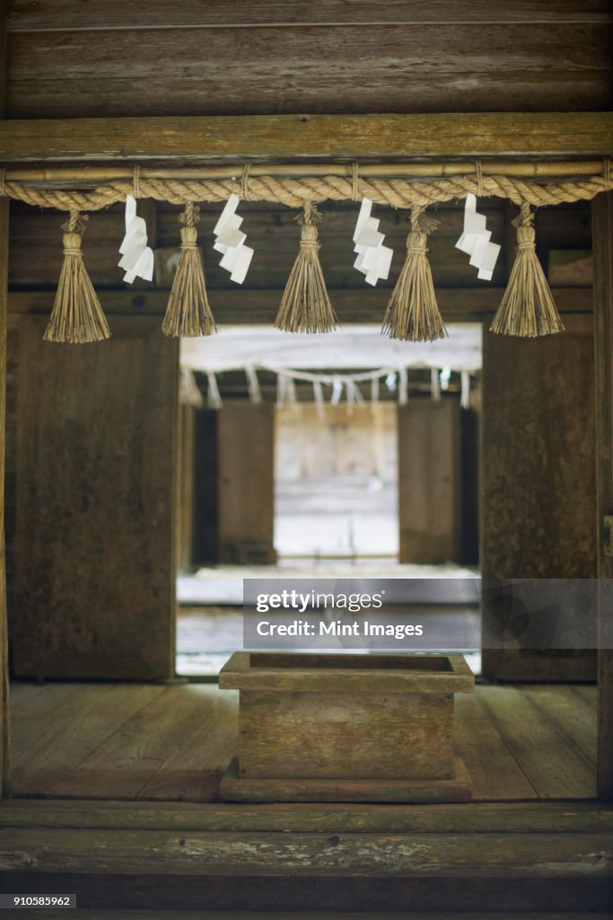 Shrine Rope Shimenawa Ropes Decorating Shinto Sakurai Shrine Fukuoka Japan High-Res ...
