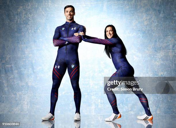 Winter Games Preview: Portrait of Annie O'Shea and Matt Antoine posing during Team USA Media Summit photo shoot at Grand Summit Hotel. Park City, UT...