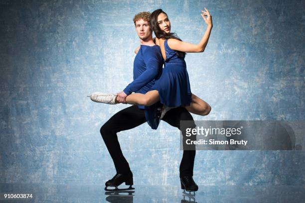 Winter Games Preview: Portrait of Madison Chock and Evan Bates posing during Team USA Media Summit photo shoot at Grand Summit Hotel. Park City, UT...