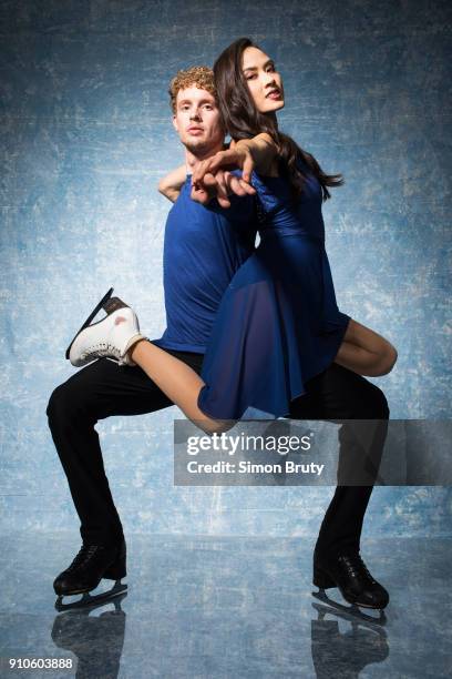 Winter Games Preview: Portrait of Madison Chock and Evan Bates posing during Team USA Media Summit photo shoot at Grand Summit Hotel. Park City, UT...