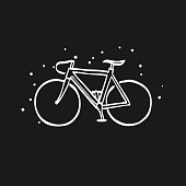 Sketch icon in black - Road bicycle
