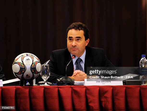 Jim Brown, FIFA director of Competitions, attends the FIFA U20 World Cup meet at the Conrad Hotel on September 23, 2009 in Cairo, Egypt.