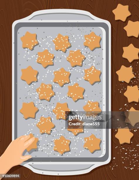 cooking and baking from above - kitchen flour baking stock illustrations