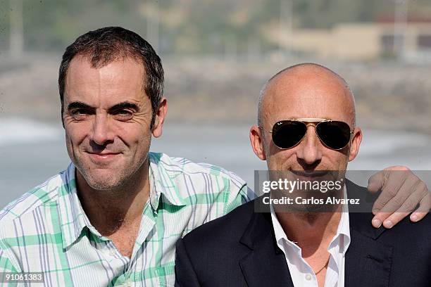 Actor James Nesbitt and director Oliver Hirschbiegel attend "Five minutes of heaven" photocall at the Kursaal Palace during the 57th San Sebastian...