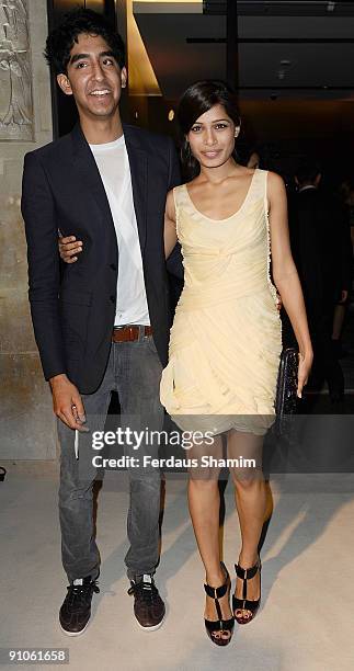 Dev Patel and Freida Pinto attend the Burberry after party during London Fashion Week Spring Summer 2010 on September 22, 2009 in London, United...