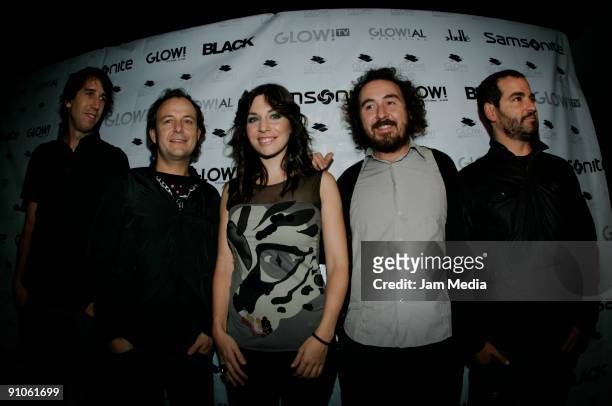 Members of the Spanish group La Oreja de Vangogh, pose for a photograph during the red carpet of Glow! magazine party at the Bolle Club on September...