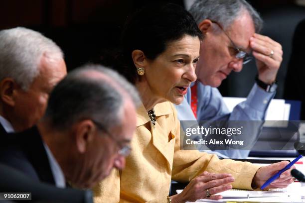 Sen. Olympia Snowe speaks during a mark up hearing before the U.S. Senate Finance Committee on Capitol Hill September 23, 2009 in Washington, DC....