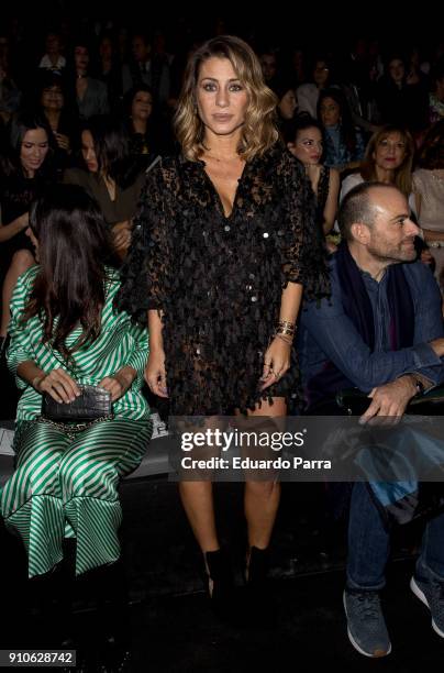 Elena Tablada is seen at the Hannibal Laguna show during Mercedes-Benz Fashion Week Madrid Autumn/ Winter 2018-19 at Ifema on January 26, 2018 in...