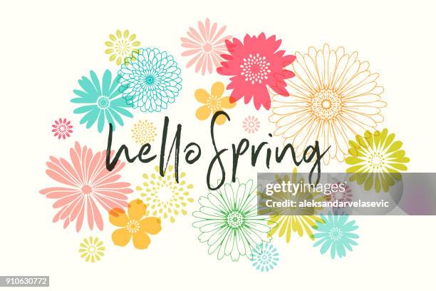 illustrazioni stock, clip art, cartoni animati e icone di tendenza di fiori primaverili - spring