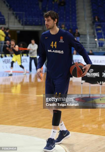 Ante Tomic, #44 of FC Barcelona Lassa in action during the 2017/2018 Turkish Airlines EuroLeague Regular Season Round 20 game between Fenerbahce...