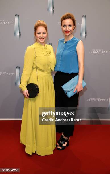 Jasmin Schwiers and Nadja Becker attend the German Television Award at Palladium on January 26, 2018 in Cologne, Germany.