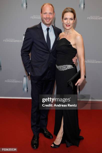 Johann von Buelow and Lisa Martinek attend the German Television Award at Palladium on January 26, 2018 in Cologne, Germany.