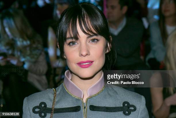 Actress Cristina Abad attends the front row of Devota & Lomba show during Mercedes Benz Fashion Week Madrid Autumn / Winter 2018 at Ifema on January...