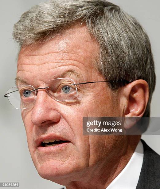 Committee Chairman Sen. Max Baucus speaks during a mark up hearing before the U.S. Senate Finance Committee on Capitol Hill September 23, 2009 in...