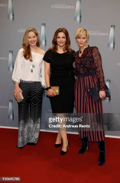 Ann-Kathrin Kramer, Rebecca Immanuel and Gesine Cukrowski attend the German Television Award at Palladium on January 26, 2018 in Cologne, Germany.