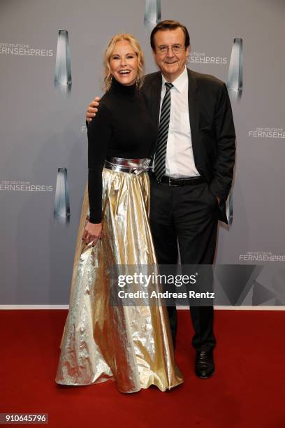 Katja Burkard and Hans Mahr attend the German Television Award at Palladium on January 26, 2018 in Cologne, Germany.