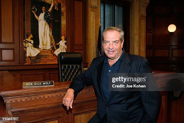 Creator Dick Wolf attends the "Law & Order" 20th Season kickoff celebration at the Law & Order Studio at Chelsea Piers on September 23, 2009 in New...