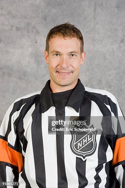 Stephen Walkom poses for his official headshot for the 2009-2010 NHL season.