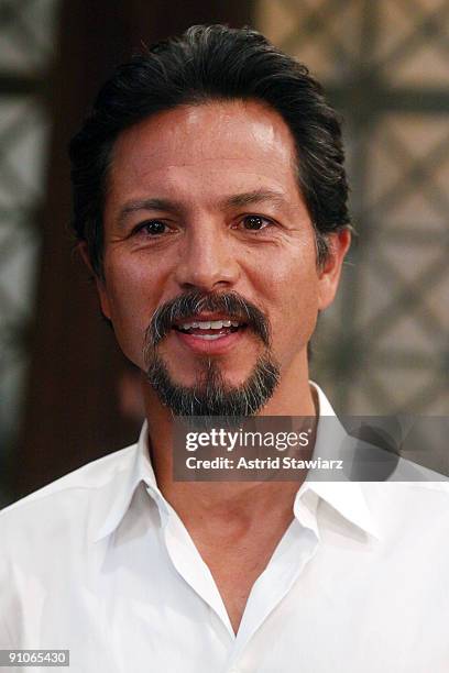 Actor Benjamin Bratt attends the "Law & Order" 20th Season kickoff celebration at the Law & Order Studio At Chelsea Piers on September 23, 2009 in...