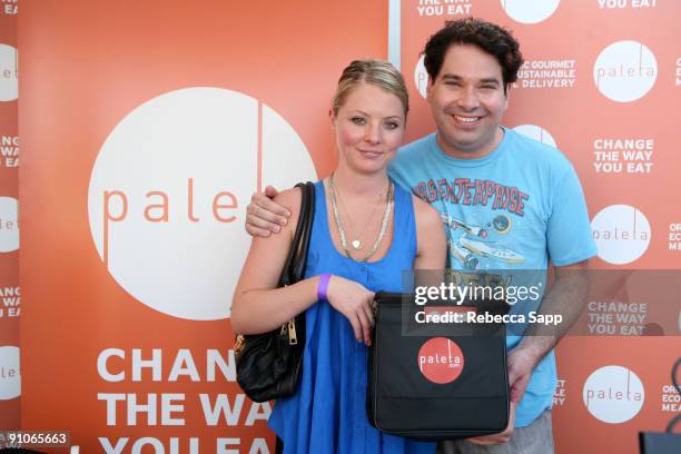 Actors Kaitlin Doubleday and Joel Michaely attends the Kari Feinsten Primetime Emmy Awards style lounge at Zune LA on September 17, 2009 in Los...