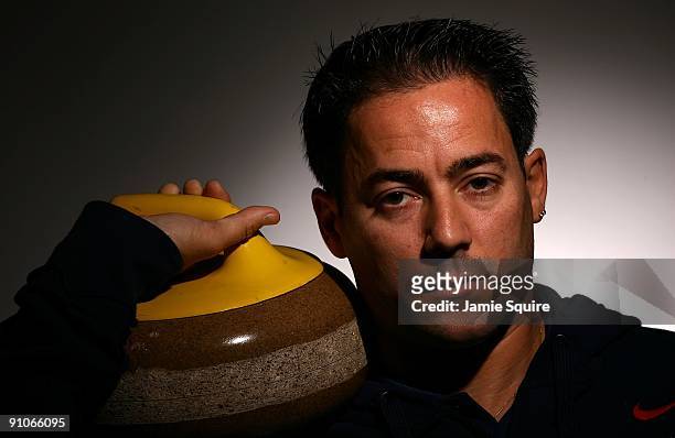 Paralympic Curler Augusto Perez poses for a portrait during Day Three of the 2010 U.S. Olympic Team Media Summit at the Palmer House Hilton on...