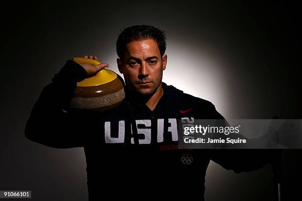 Paralympic Curler Augusto Perez poses for a portrait during Day Three of the 2010 U.S. Olympic Team Media Summit at the Palmer House Hilton on...